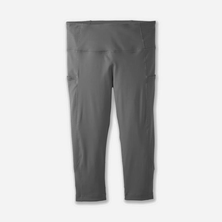 Brooks Method 1/2 Crop Womens Running Leggings - Steel/grey - Philippines (834176RAY)